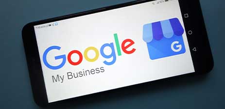 Google my Business logo on mobile phone