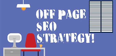 off page seo strategy text on graphic