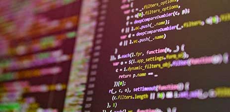 web page code on computer screen